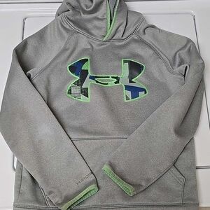 Under Armour Kids Gray and Green Hoodie